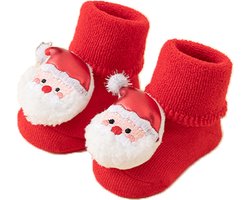 Baby Sokjes - Kerstthema Babysokken - Kerstsokken - Sokken - Kraamcadeau Voor Jongen of Meisje - Babyshower Cadeau - Katoen - Geboorte Kraampakket - Kerstcadeau - Kan Gebruikt Worden Als Wollen Sokken, Warme Sokken - Sokken 10 Cm Lang - M - Rood
