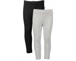 Blue Seven - 2pack - Leggings - Biologische Katoen - Zwart en Lichtgrijs - Maat 122