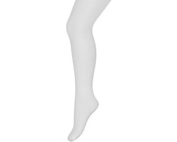 Bonnie Doon Dunne Katoenen Maillot Meisjes Wit maat 104/110 - Zomer Maillot/Panty - Fijne ribstructuur - Kinder Maillot Katoen - Luchtig - Chou Chou Tights - Fijne pasvorm - Gladde Naden - White - BD633801.103