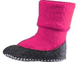 Cosyshoe Slofsokken voor meisjes en jongens comfortabel warm winter antislip ondoorzichtig zacht mid-rise met vilten zool zonder motief met noppen Merinowol Roze Kinderen sokken - Maat 23-24