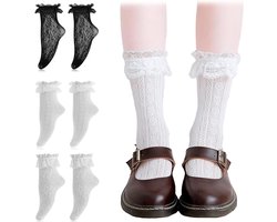 Dames Sokken - Kanten Sokken - Prinsessensokken - Ademend Zweetabsorberend - Meisjes Dames Eenheidsmaat