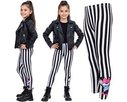 DISNEY Minnie Mouse ELASTISCHE gestreepte leggings, COMFORTABELE beenwarmers voor meisjes
