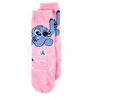 Disney Stitch Huissokken – Fluffy Terry – Antislip Kinder Sokken – Lichtroze – Maat 23/26