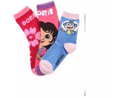 Dora the Explorer Sokken – 3 Paar – Kinder Sokken – Dora & Boots – Maat 23/26