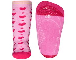 Ewers antislip sokken Hartjes licht roze rood
