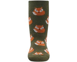 Ewers antislip sokken vosjes - leger groen