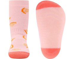 Ewers Antislipsok - Peachroze & Schijfjes Sinaasappel - Elastisch - Siliconenzool-31/34
