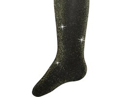 Ewers - Glitterpanty voor kinderen - lurex - zwart met gouden glitters - 40 DEN - 134/146