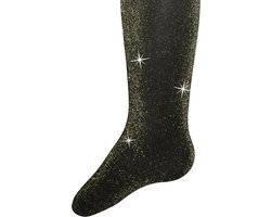 Ewers - Glitterpanty voor kinderen - lurex - zwart met gouden glitters - 40 DEN - 98/104