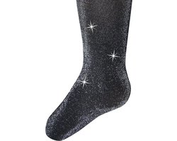 Ewers - Glitterpanty voor kinderen - lurex - zwart met zilveren glitters - 40 DEN - 122/128