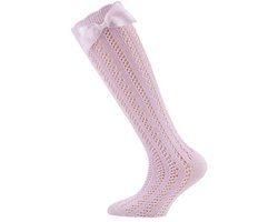 Ewers Roze Kniekousen met Strik - Luxe Meisjessokken voor Feestjes, Bruiloften & Communie - Maat 31/34