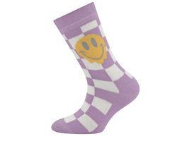Ewers - Sokken - Smiley - Geblokt - Roze - Maat 31-34