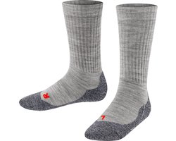 FALKE Active Warm anatomische pluche zool merinowol functioneel garen kindersokken meisjes jongens grijs - Maat 27-30