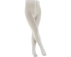 FALKE Classic Rib geribd huidvriendelijk katoen panty kinderen wit - maat 98-104