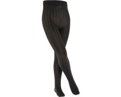 FALKE Classic Rib geribd huidvriendelijk katoen panty kinderen zwart - maat 110-116