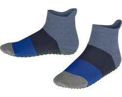FALKE Colour Block antislip noppen katoen huissokken kinderen blauw - Maat 35-38