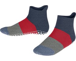 FALKE Colour Block antislip noppen katoen huissokken kinderen blauw - Maat 39-42