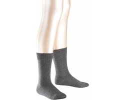 FALKE Comfort Wool eenkleurig wol sokken kinderen grijs - maat 31-34