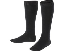 FALKE Comfort Wool warme dikke merinowol kniekousen kinderen zwart - Maat 27-30