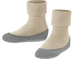 FALKE Cosyshoe Teens antislip noppen merinowol huissokken pantoffels kinderen beige - Maat 29-30