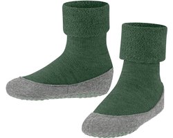 FALKE Cosyshoe Teens Noppen op de zool wol huissokken kinderen groen - maat 37-38