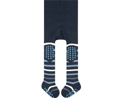 FALKE Multi Stripe Noppen op de zool katoen panty baby blauw - maat 74-80