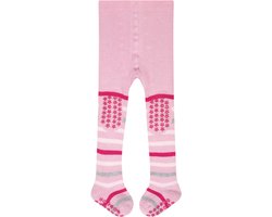 FALKE Multi Stripe Noppen op de zool katoen panty baby roze - maat 80-92