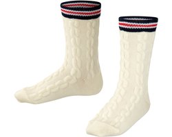 FALKE Preppy Cable gedessineerd wol sokken kinderen wit - maat 35-38