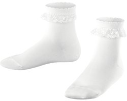 FALKE Romantic Lace feestelijk katoen kindersokken meisjes jongens wit - Maat 27-30