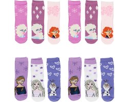 Frozen Sokken - Maat 27/30 - 12 Paar - 4 x 3-Pack - Paars/Roze - Meisjes