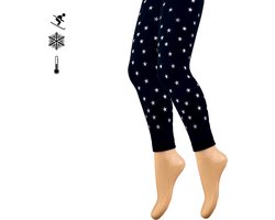 Kinder Thermolegging - Sterretjes - Zwart/Zilver - Maat 134-140