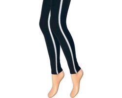 Kinderlegging - Zwart - Brede Streep Zilver - Maat 110-116