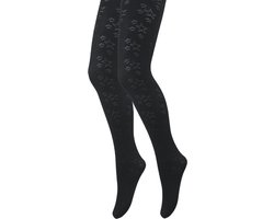 Kinderpanty met sterretjes - 40 Den - Zwart - Maat 140/152