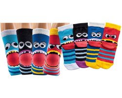 Kindersokken 23-26 | jongens sokken | meisjes sokken | grappige sokken | vrolijke sokken | happy socks prints | voordeelpak 6 paar