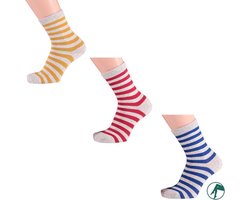 Kindersokken gestreept zonder naden op de tenen 27-30. 3-pack.