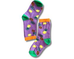 Kindersokken met ananasmotief - Maat 7-9 - Grappige Sok