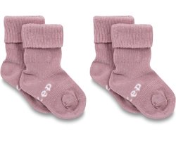 KipKep Blijf-sokjes - babysokjes - Mauve - Maat 0-6 maanden - 2-pack - zakken niet af