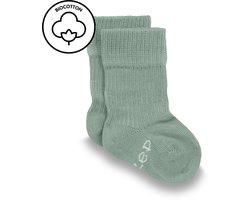 KipKep Blijf-Sokjes – Pale Green – Newborn, Prematuur - baby sokjes - 1 paar - zakken niet af – biologisch katoen - groen