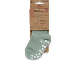 KipKep Blijf-Sokken Antislip - Pale Green - baby peuter sokken - Maat 12-18 maanden - schoenmaat 19-22 - Groen - 1 paar - zakken niet af - Stay-on-Socks - biologisch katoen