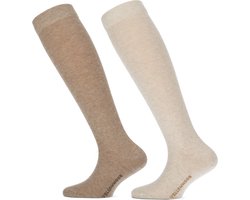 Kniekousen zonder naadjes voor kinderen en dames 2-pak Yellow Moon.-35-38-Lichtbeige-Middenbeige