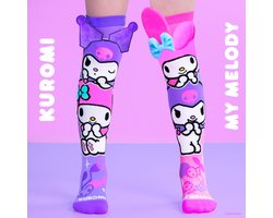 Kuromi en My Melody Sokken - Sanrio - Kinder Sokken - Vrolijke Sokken - Hoge Sokken One Size