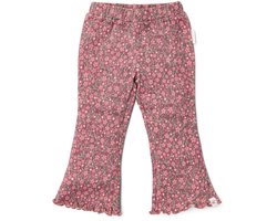 Little Dutch – Flared broek met bloemenprint – biologisch katoen – meisjes – maat 74 – donkerroze – Fairy Garden