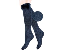 Meisjes Kniekous - Strikje - Silver/Glitter - Maat 39-42