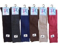 Meisjes kniekousen- effen- 6 paar- 90% katoen-27/30