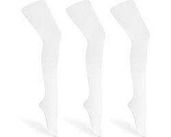 Merry Style Kinderen 3 Pack Panty - 60 DEN -Microvezel - Meisjes - Polyamide – Wit/Wit/Wit – 128-134 – WL-010-3B