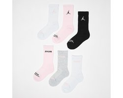 Nike X Jordan Sokken - 6 Stuks - Kids - Roze/Wit/Zwart - Katoen - Maat 27 - 35