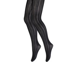 Panty - Meisjes - Ajour - Zwart - Maat 164/176