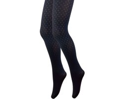 Panty meisjes met ruitjes patroon- Zwart - Maat 86/92