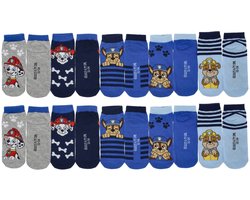 Paw Patrol Sneaker Sokken - Maat 23/26 - 10 Paar - 2 x 5-Pack - Blauw - Jongens