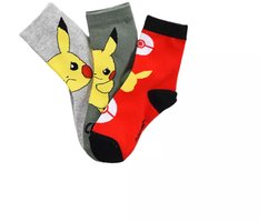 Pokémon Sokken 3-Pack – Pikachu Kindersokken – maat 23/26